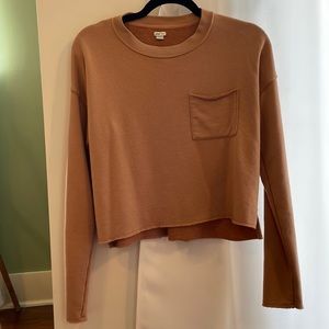 Cropped aerie longsleeve tee with pocket